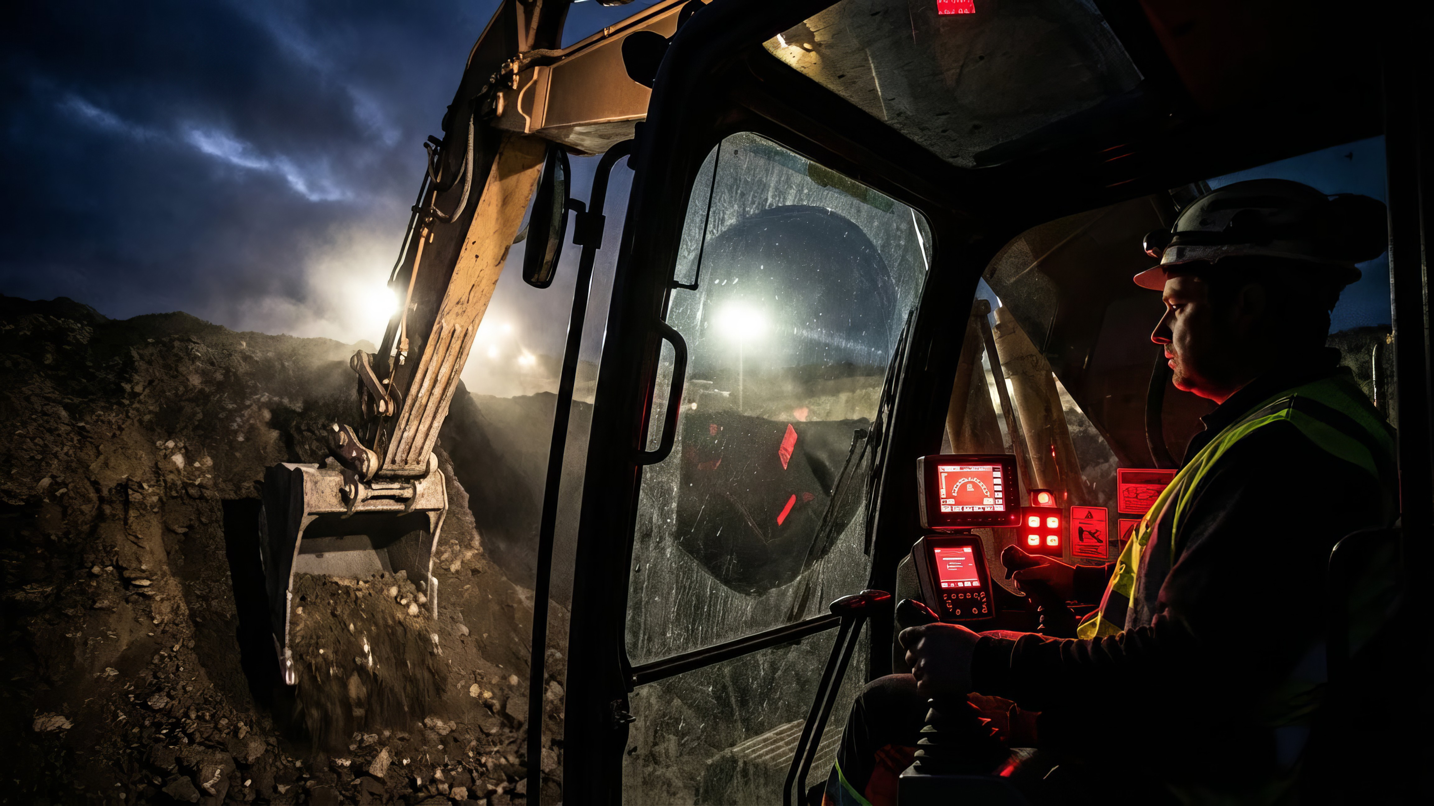 Gravemaskin i arbeid